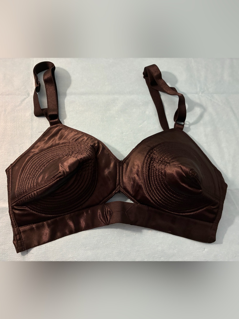 WHAT KATY DID Black Satin Bullet Bra Women's Bra Size 36A